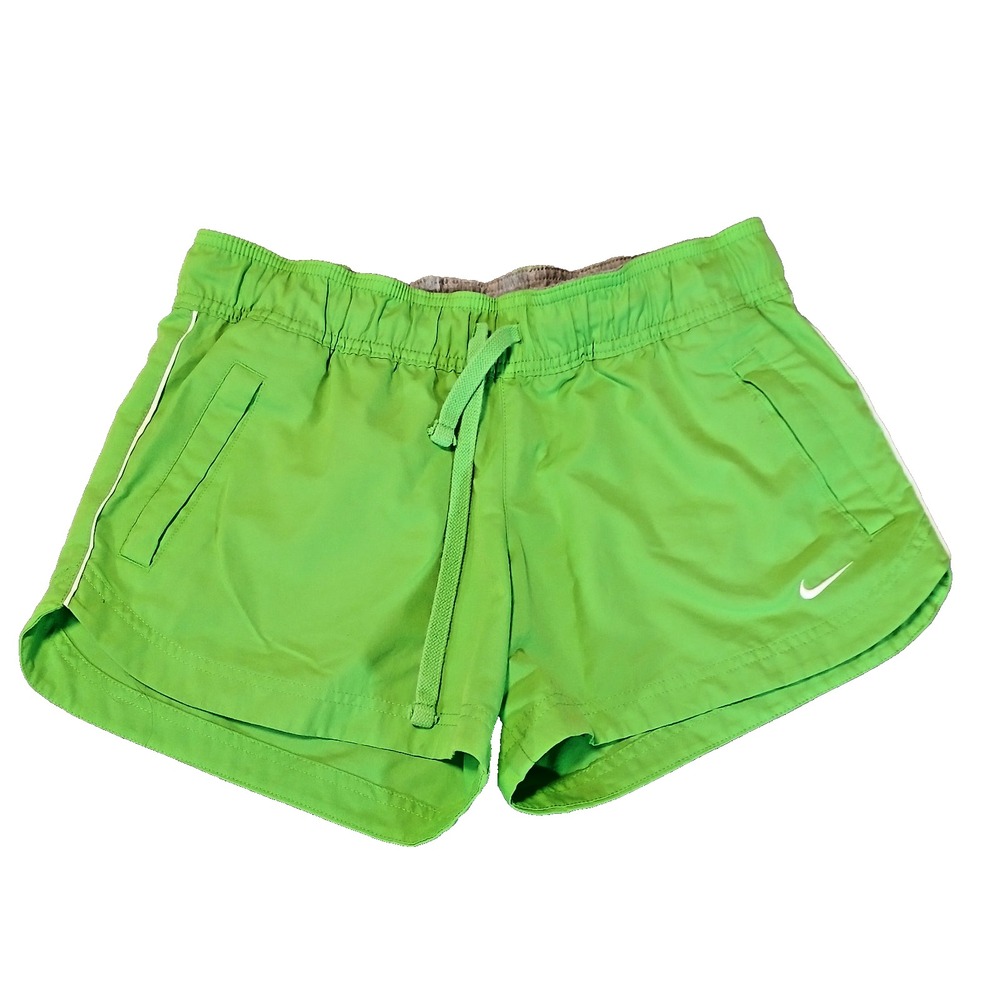 Vintage Nike Women's Green Athletic Shorts M The Athletic Dept Orange Tag Poly